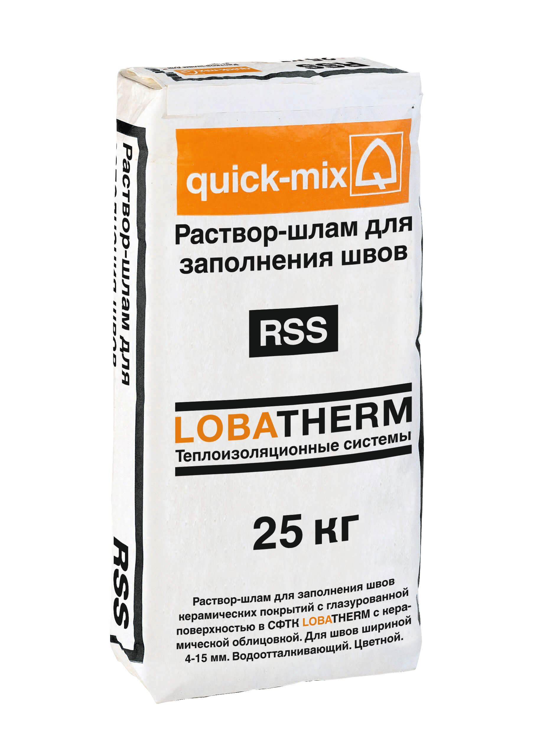 Цветной шовный раствор-шлам для заполнения швов керамических покрытий RSS  в СФТК "LOBATHERM" (белый)